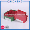 Caja de regalo de papel decorativa creativa de la forma irregular roja de Chrismas con las tapas